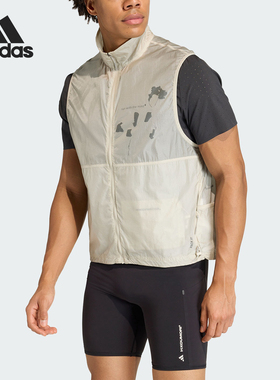 Adidas/阿迪达斯正品ADI365新款男灰米灰色经典跑步马甲JZ7759