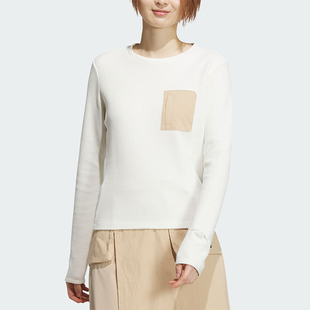 新款 女士运动休闲圆领卫衣套头卫衣JE8580 阿迪达斯正品 Adidas