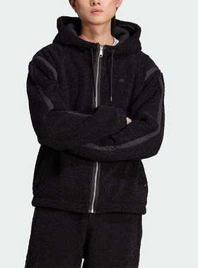 Adidas/阿迪达斯正品三叶草男子宽松加绒连帽运动外套II5807