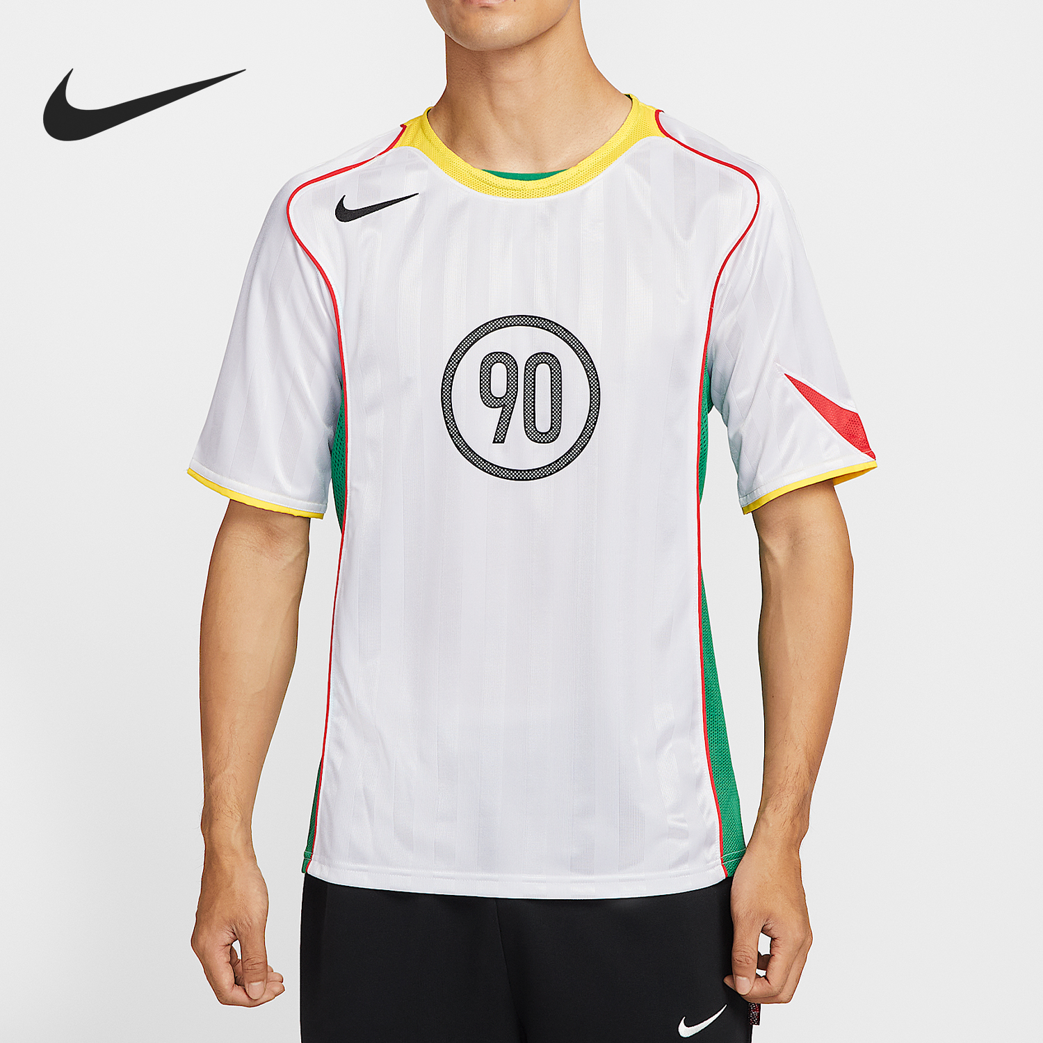 耐克男士足球透气圆领训练短袖