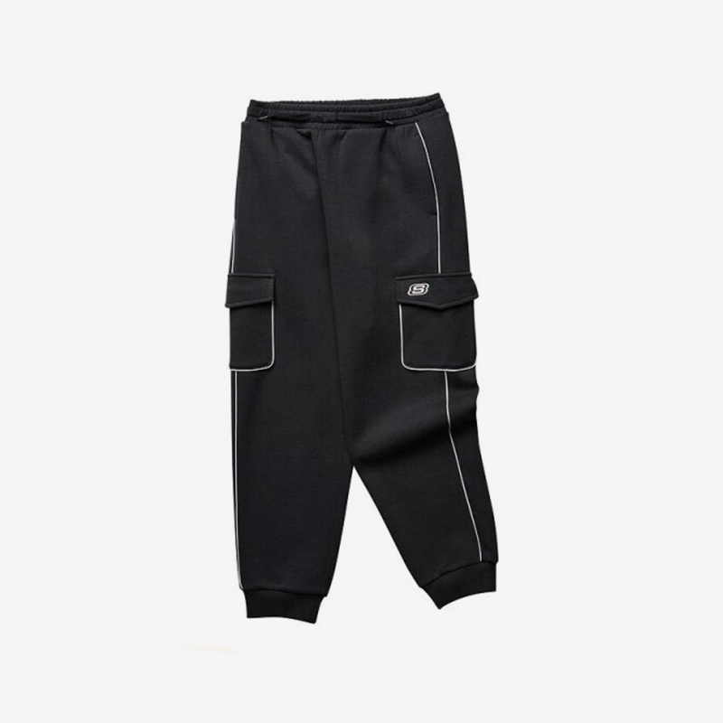 Skechers/斯凯奇正品2024新款儿童系带休闲针织通勤束脚长裤