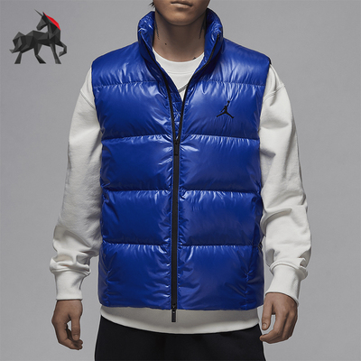 耐克男士保暖立领亮面羽绒马甲