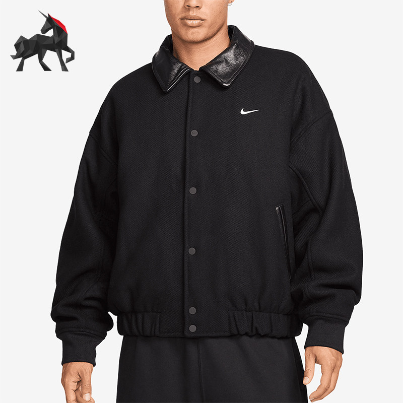 Nike/耐克正品Solo Swoosh 男士运动翻领棉服夹克FZ1168-010
