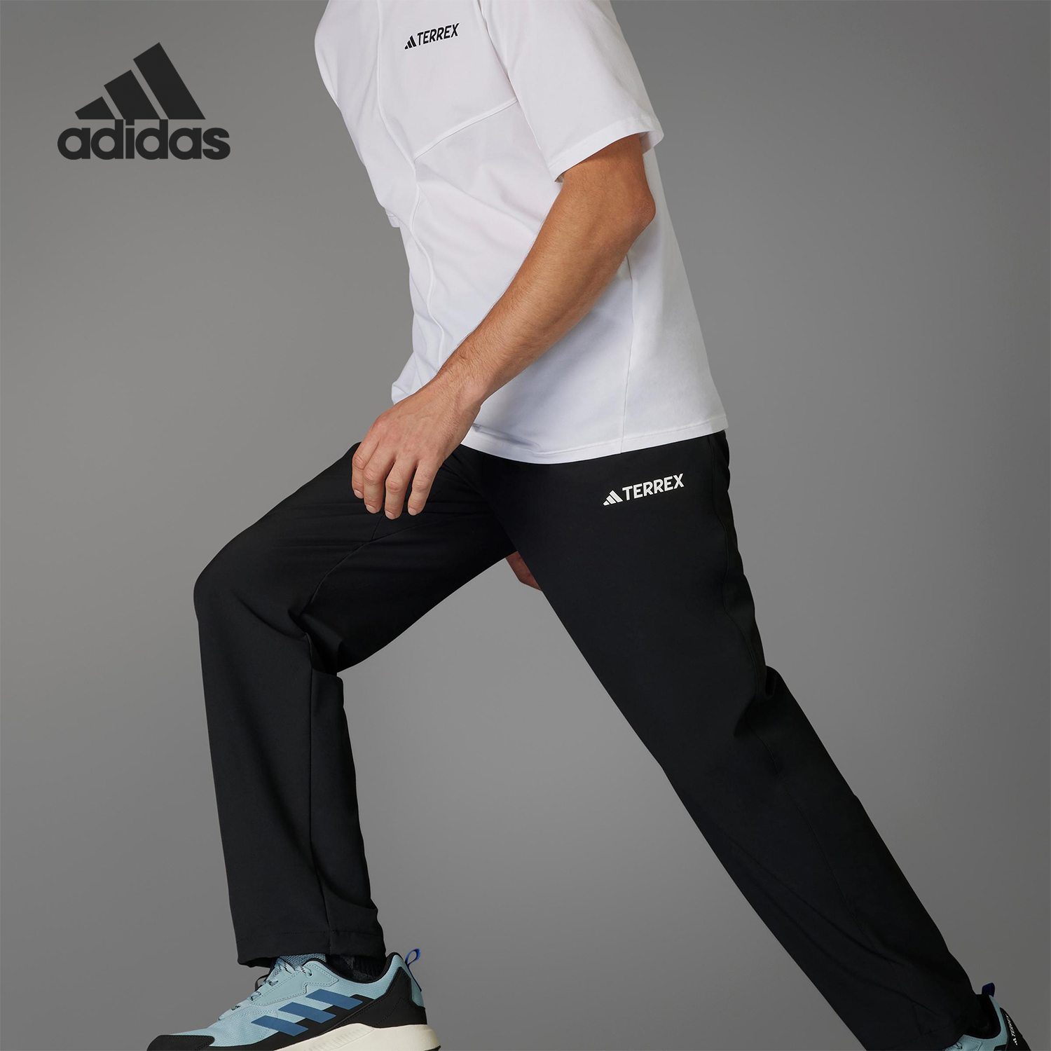 Adidas/阿迪达斯正品2025男士运动梭织经典直筒登山长裤JF3709