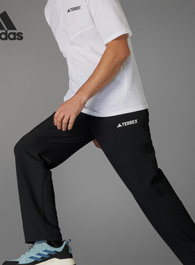 Adidas/阿迪达斯正品2025男士运动梭织经典直筒登山长裤JF3709
