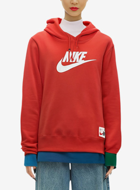 Nike/耐克正品女士连帽运动休闲针织套头长袖卫衣FD9931-657