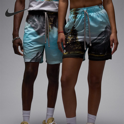 Nike/耐克正品Dri-FIT男士休闲潮流印花系带透气短裤HQ8782-009
