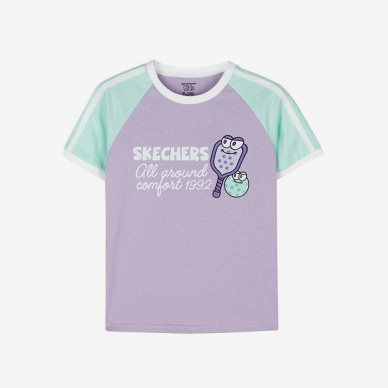 斯凯奇女童休闲圆领短袖