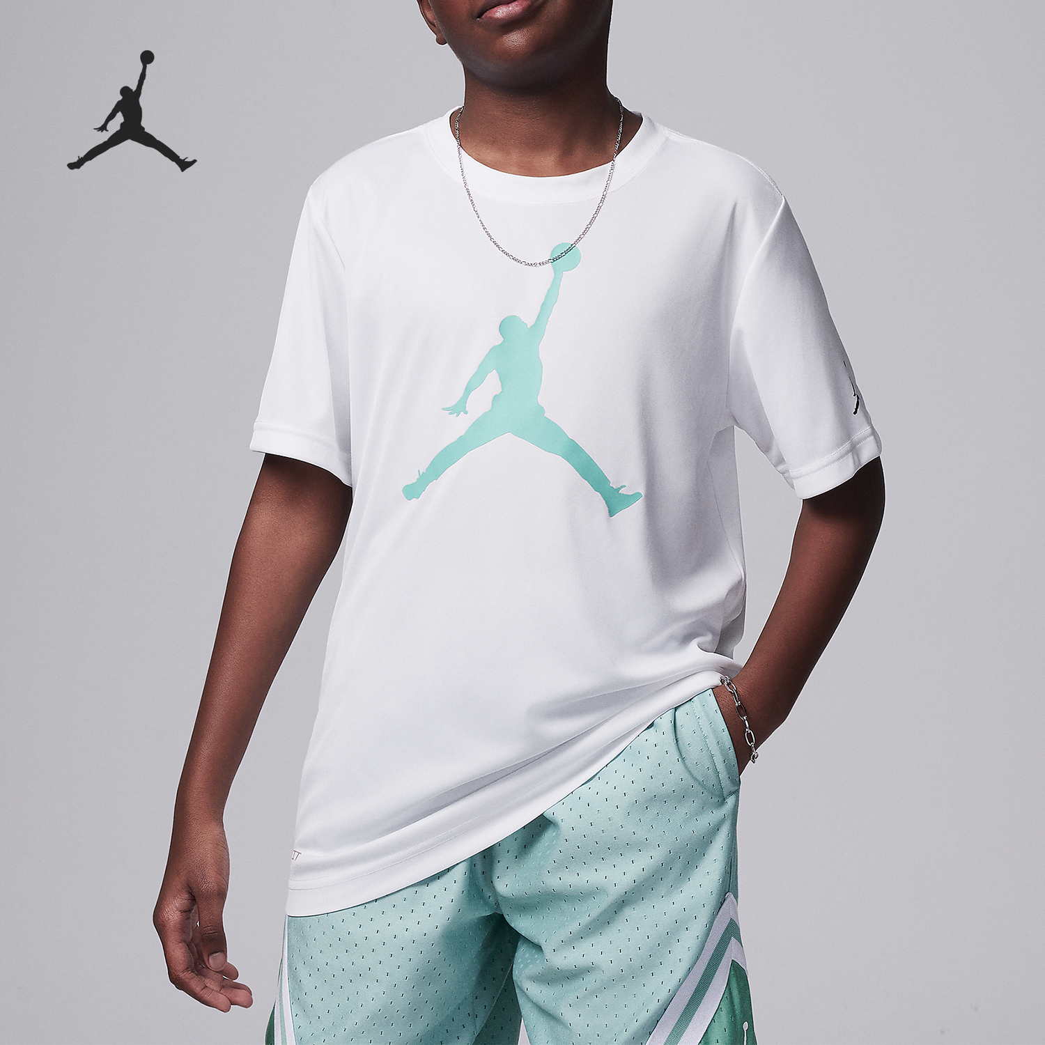 Nike/耐克正品Jordan Dri-FIT 大童运动简约T恤HA2543-100
