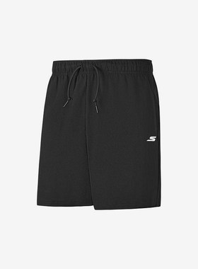 Skechers/斯凯奇正品夏季款男士刺绣系带针织短裤P225M111-0018