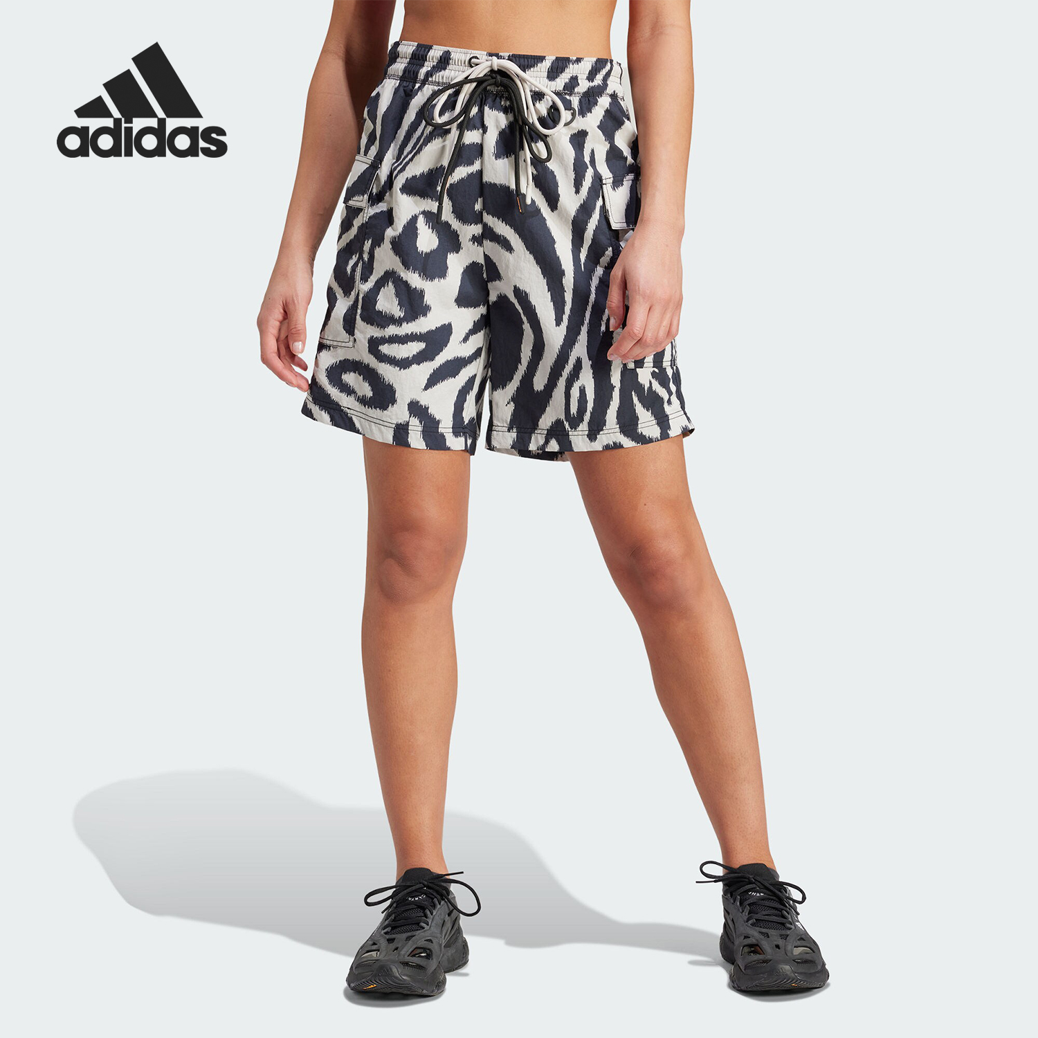 Adidas/阿迪达斯官方正品W SHORT女士夏季系带宽松运动短裤IN3615