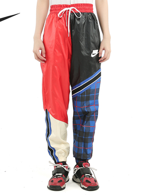 Nike/耐克正品新款女红色合身拼色复古经典运动长裤CI7918-010