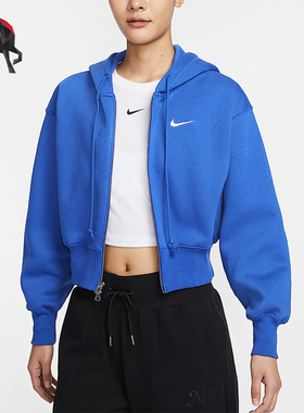 Nike/耐克正品2025女士短款针织连帽跑步经典户外外套HJ0941-480