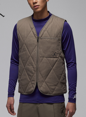 Nike/耐克官方正品JORDAN男士V领保暖刺绣运动棉马甲HQ8680-040