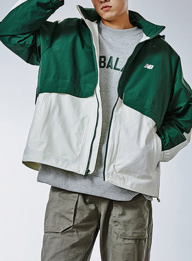 New Balance/NB正品新款男女拼接复古连帽夹克外套AMJ41340-NWG