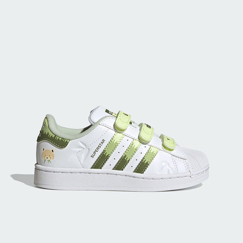 Adidas/阿迪达斯正品三叶草小童运动魔术贴贝壳头休闲板鞋JS2474