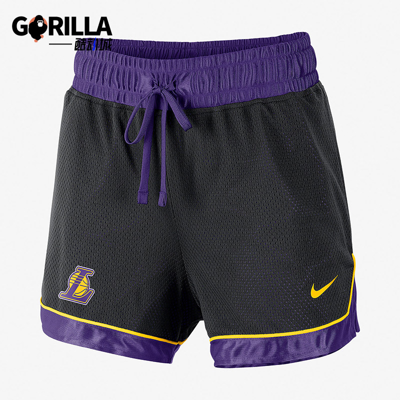 Nike/耐克正品NBA新款女黑紫色球类运动篮球短裤AV0211-010