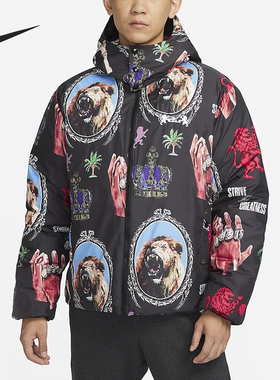 Nike/耐克官方正品冬季男士印花保暖运动篮球羽绒服FB6975-010