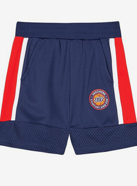 Skechers/斯凯奇正品夏季新款透气男女大童运动短裤 L222B075