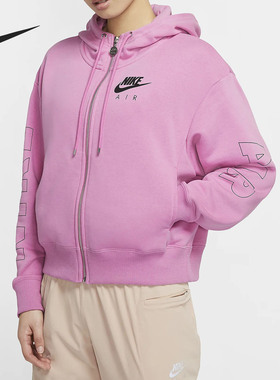 Nike/耐克正品春新款AIR 女子全长拉链开襟起绒连帽衫CJ3043
