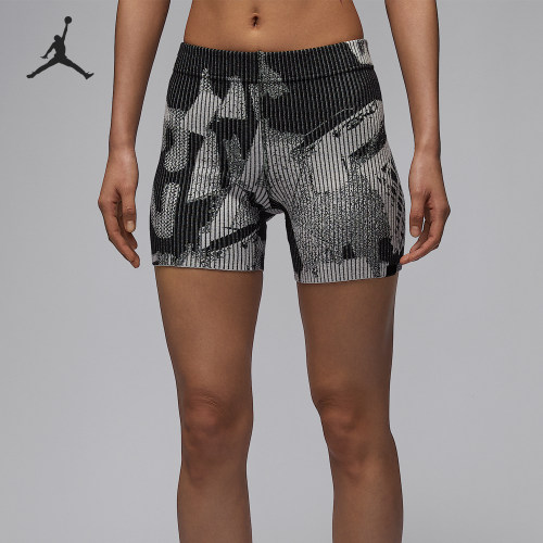Nike/耐克正品JORDAN女子紧身罗纹提花透气短裤HJ0014-133