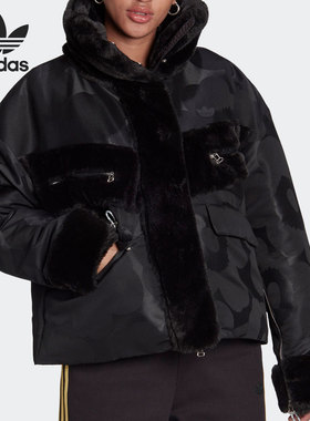 Adidas/阿迪达斯官方正品三叶草女子时尚休闲保暖羽绒服GU1785