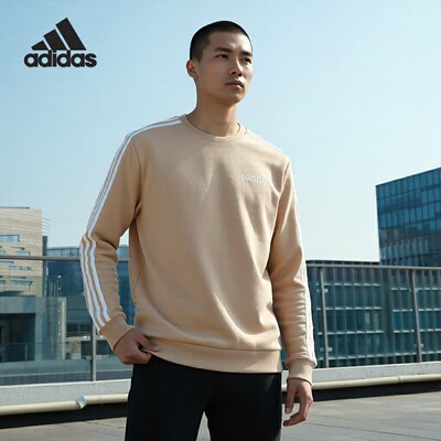 Adidas/阿迪达斯正品2025秋冬款男士保暖宽松针织卫衣KC2849