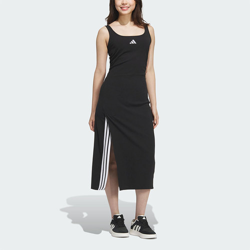 Adidas/阿迪达斯正品STORY DRESS女士修身长款开叉连衣裙KB7758