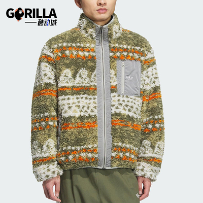 Adidas/阿迪达斯正品三叶草男士休闲双面穿提花印花外套KC0106