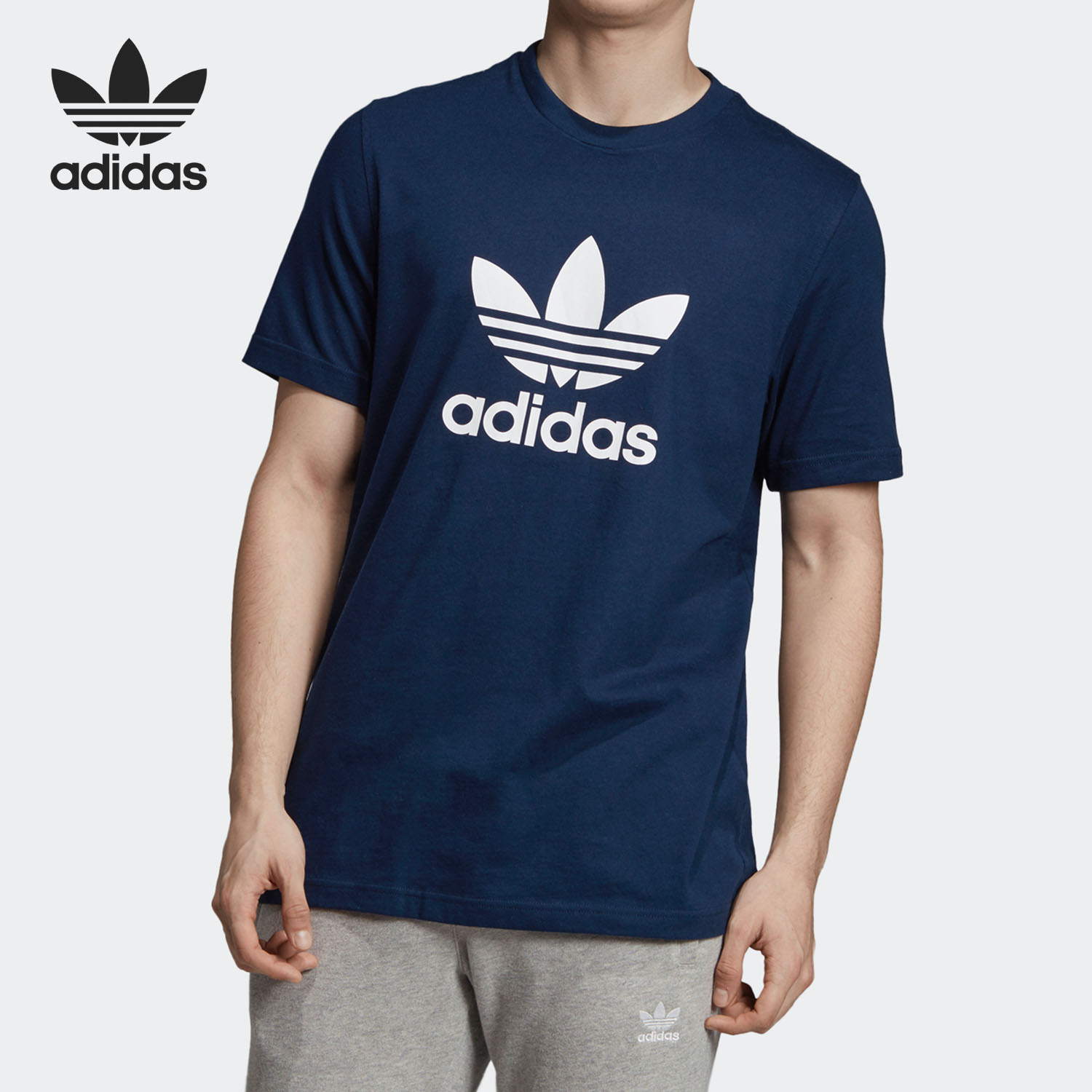 阿迪达斯三叶草男子运动短袖
