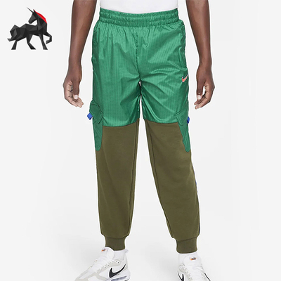 Nike/耐克正品2025秋季款GS女子大童休闲束脚拼接长裤DQ8741-365