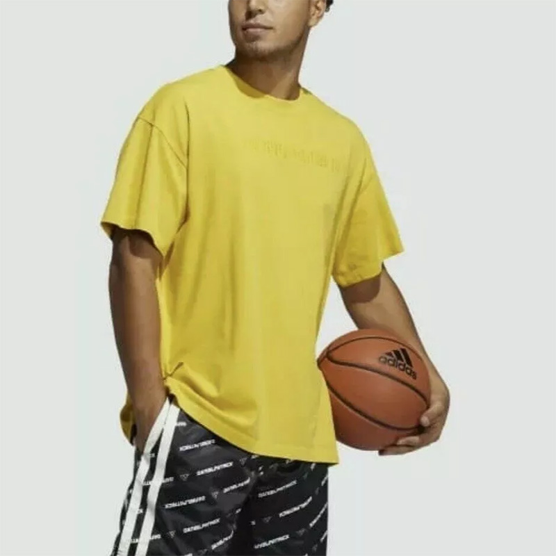 Adidas/阿迪达斯正品男士透气印花休闲运动圆领短袖T恤GK8613