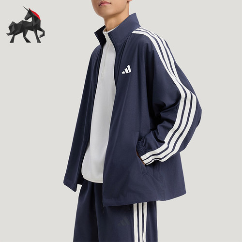 Adidas/阿迪达斯正品2026春季款男士立领经典印花休闲外套KR2547