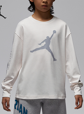 Nike/耐克正品JORDAN大童运动圆领套头印花长袖上衣IU5393-133