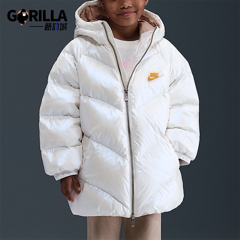 Nike/耐克正品2025冬季小童休闲拉链时尚潮流羽绒服IQ9826-133