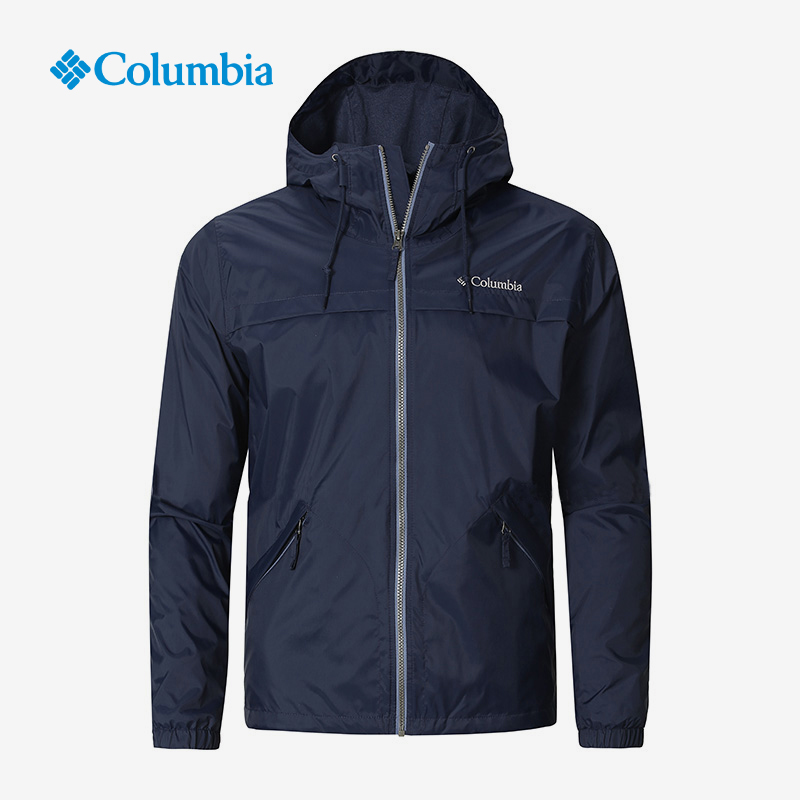 Columbia哥伦比亚正品男子户外防泼水连帽单层透气冲锋衣WE1290