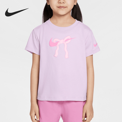 Nike/耐克正品Swoosh Ribbon小童蝴蝶结印花T恤II3526-537