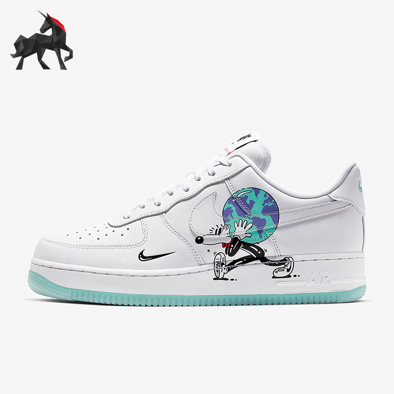 Nike/耐克正品AirForce1新款男女白绿色经典休闲板鞋CI5545-100