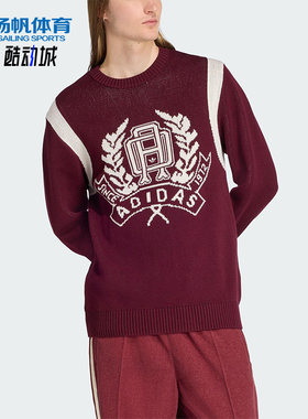 Adidas/阿迪达斯正品2025秋季款男士日常圆领针织套头衫JX8215