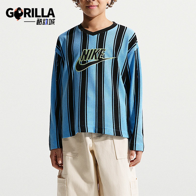 Nike/耐克正品Sportswear大童透气网眼球衣运动长袖T恤IF2304-412