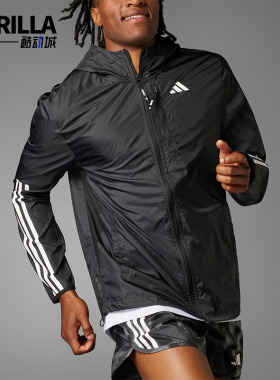 Adidas/阿迪达斯正品OtrE3s新款男黑色经典跑步夹克外套IK4986