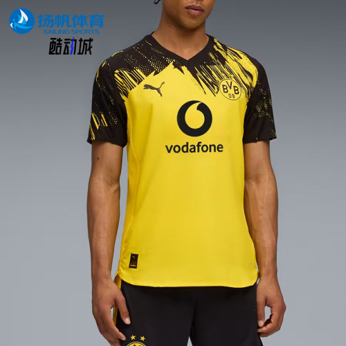 Puma/彪马正品男黄黑色足球衣比赛速干经典排汗训练短袖780087-01