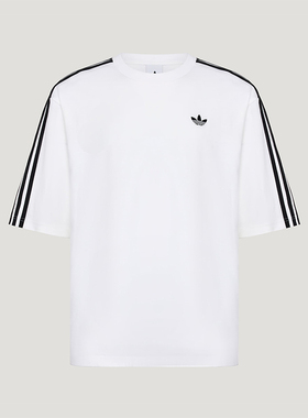 Adidas/阿迪达斯正品三叶草男士日常经典宽松条纹你针织T恤KG6332