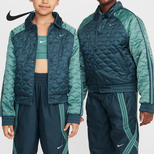 Nike/耐克正品冬季新款大童拼接宽松保暖户外棉服FV0319-328