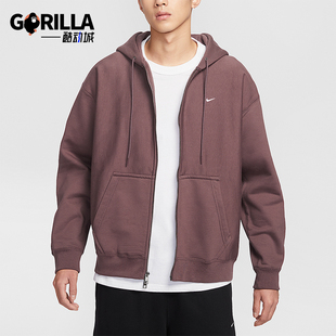 休闲连帽刺绣运动卫衣HV1085 Nike Swoosh男士 Solo 502 耐克正品