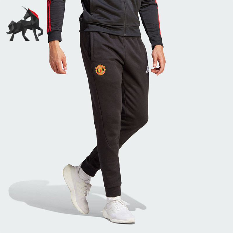 Adidas/阿迪达斯正品曼联足球男士休闲文化运动长裤IA8536