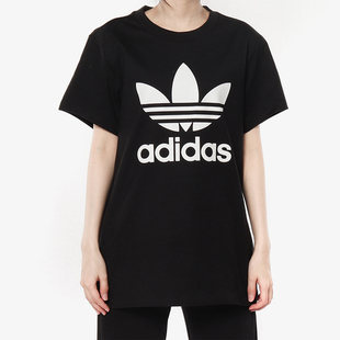Adidas 三叶草经典 大LOGO女子运动休闲短袖 DX2323 阿迪达斯正品