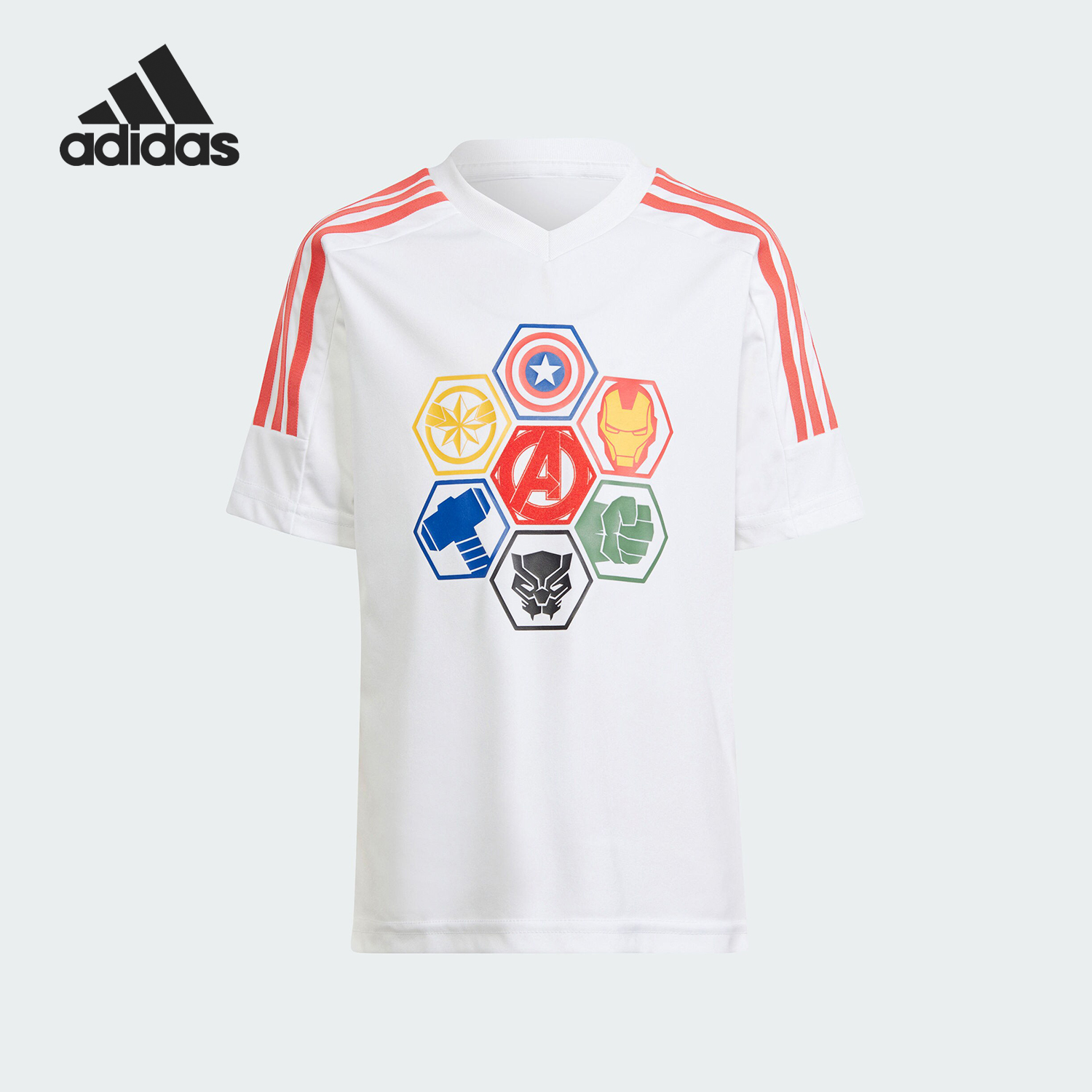Adidas/阿迪达斯正品漫威联名款小童印花休闲短袖T恤IN7277