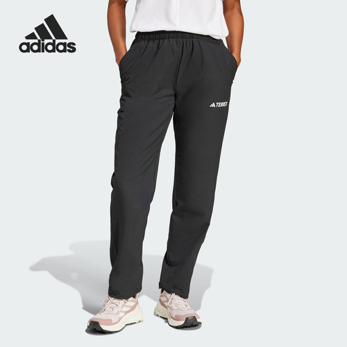 Adidas/阿迪达斯正品W MT LITEFLEX P女士经典户外徒步长裤JF3693