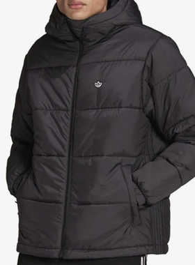 Adidas/阿迪达斯正品三叶草休闲男子时尚运动连帽保暖棉服 H13555